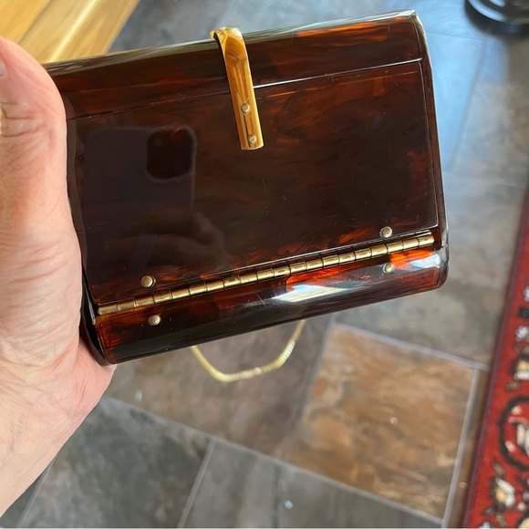 Vintage Wilardy Lucite Translucent Tortoise Purse - Picture 6 of 12